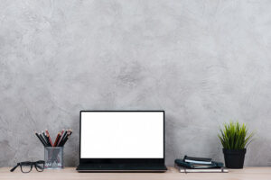 mur gris pour bureau